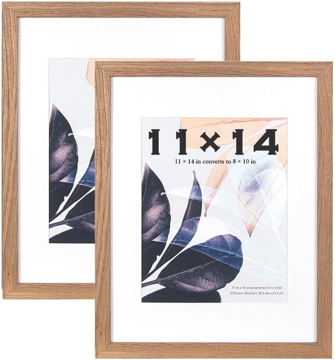 Lijsten 36x28 cm 2 stuks, houten fotolijst voor tafelblad en wandmontage, montage voor foto 20x25 cm
