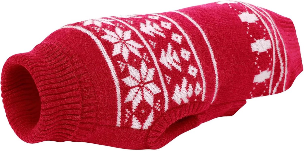 Hondenkersttrui Kerstmis Hondentrui met sneeuwvlokpatroon voor kleine, middelgrote en grote honden, comfortabele en warme puppytrui voor binnen en buiten