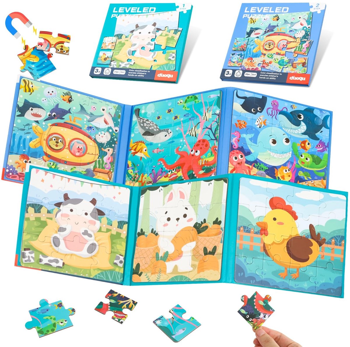 SolidKeus - Set van 2 Magnetische Puzzels voor Peuters van 3-7 Jaar