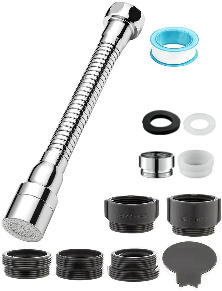 SolidKeus - 12 cm Draaibare Kraanverlenging met Adapter