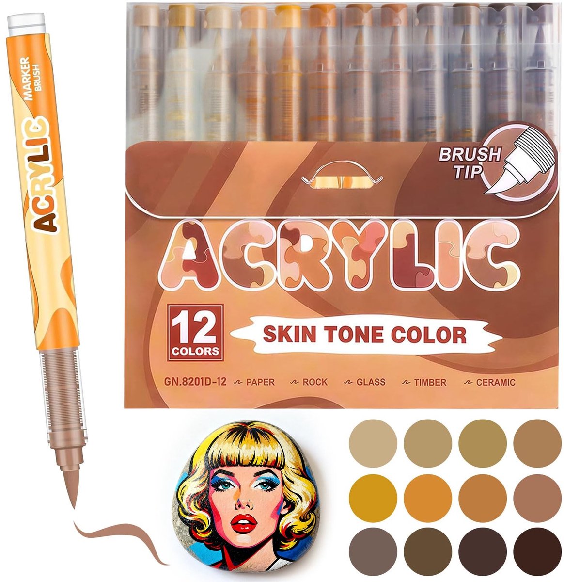 SolidKeus - 12 Kleurige Acryl Markers voor Diverse Oppervlakken