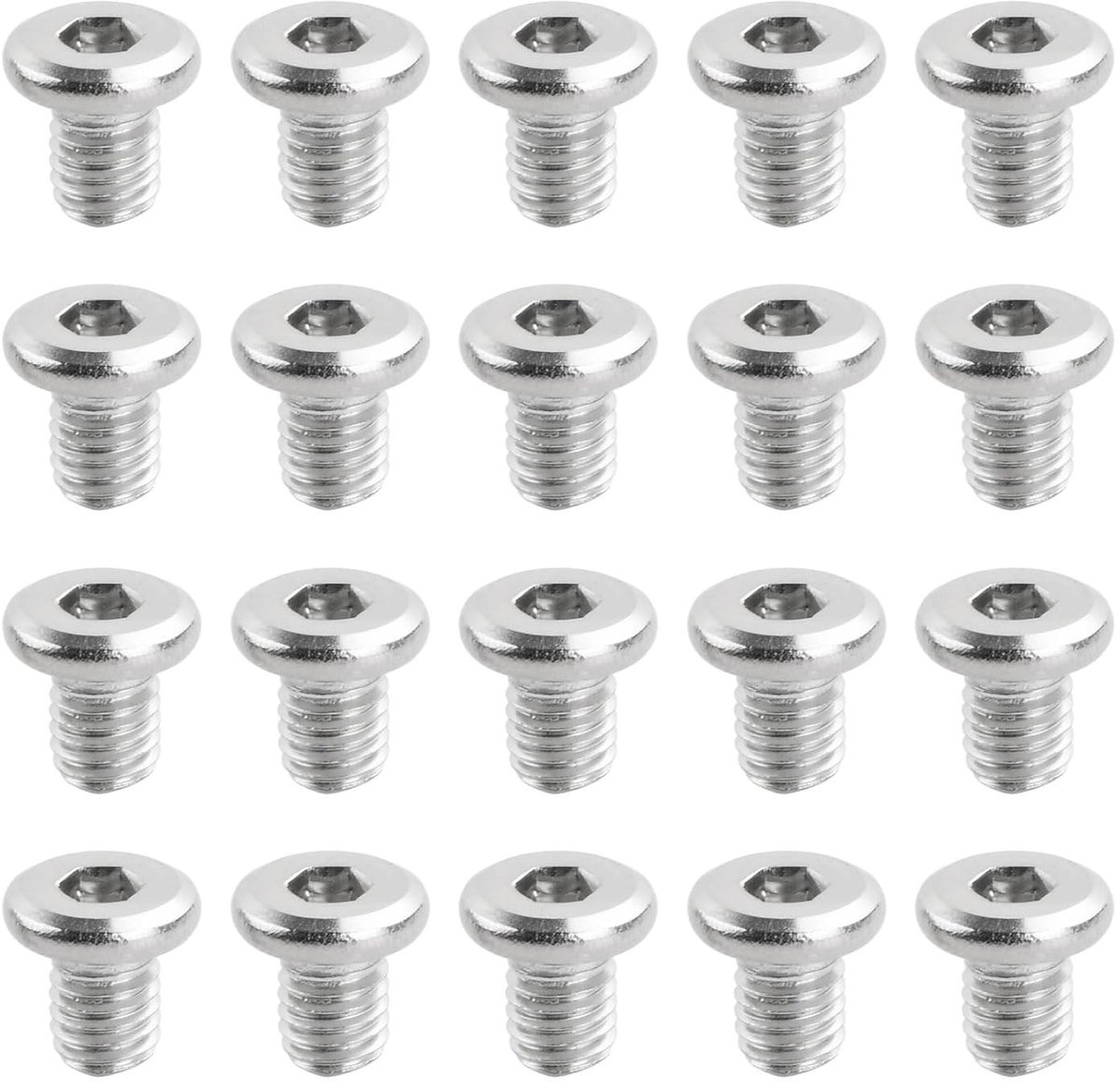Set van 20 RVS M8 x 10mm Platte Hoofdschroeven met Zeskantkop voor Meubelassemblage, Volledige Draad en Roestbestendig Ontwerp