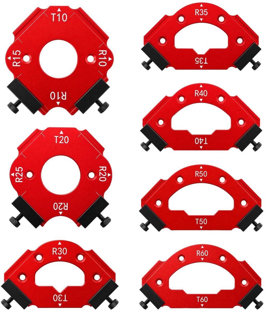 SolidKeus - Set van 7 Router Templates voor Houtbewerking, R10-R60