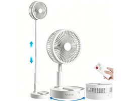 NAXSIR Opvouwbare Telescopische Ventilator Oplaadbaar,4 Snelheden incl.…