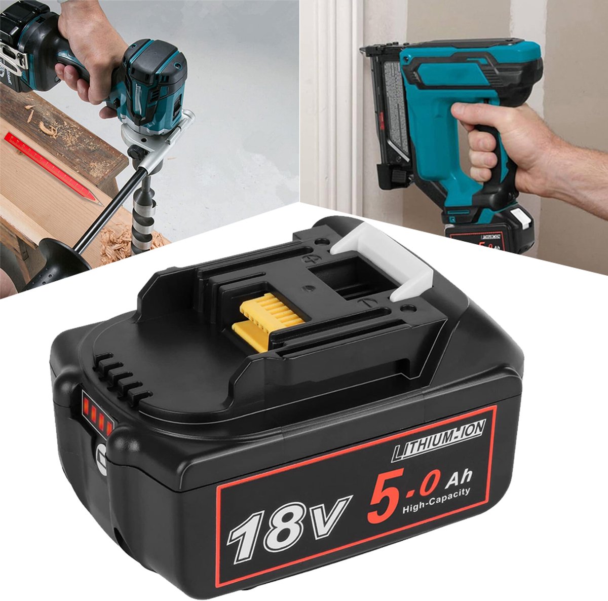 18v 5,0ah Batterij Compatibel Met Makita - Lithium-Ion Vervangingsbatterij Voor BL1860B BL1850B - Met Led-Indicator