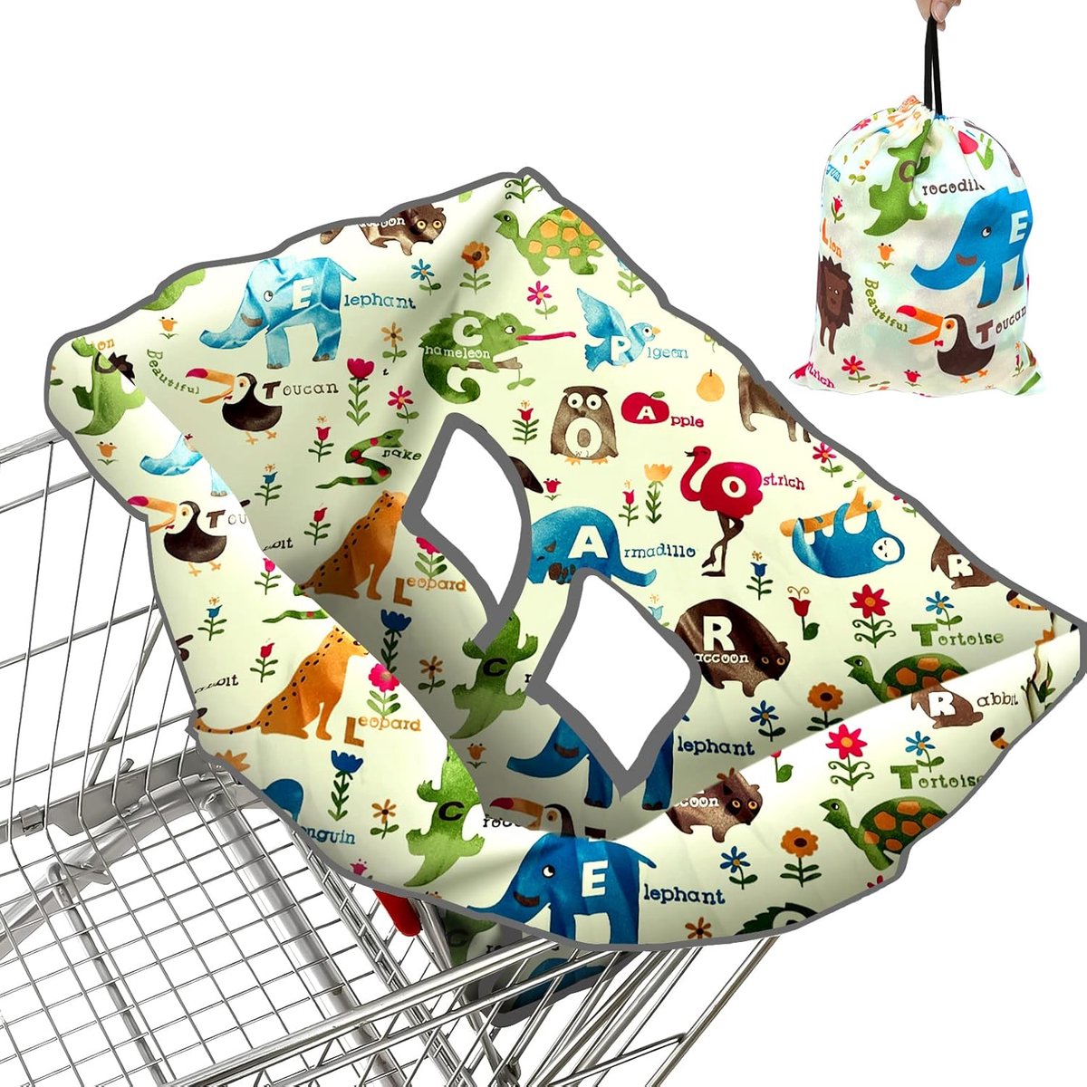 Winkelwagenhoes Baby - Winkelwagen stoelbeschermer voor baby - Boodschappenwagen bekleding - Kinderstoel beschermhoes - Universeel - Zachte en Draagbaar - Ook voor Kinderstoel - Voor gebruik in de supermarkt en het restaurant