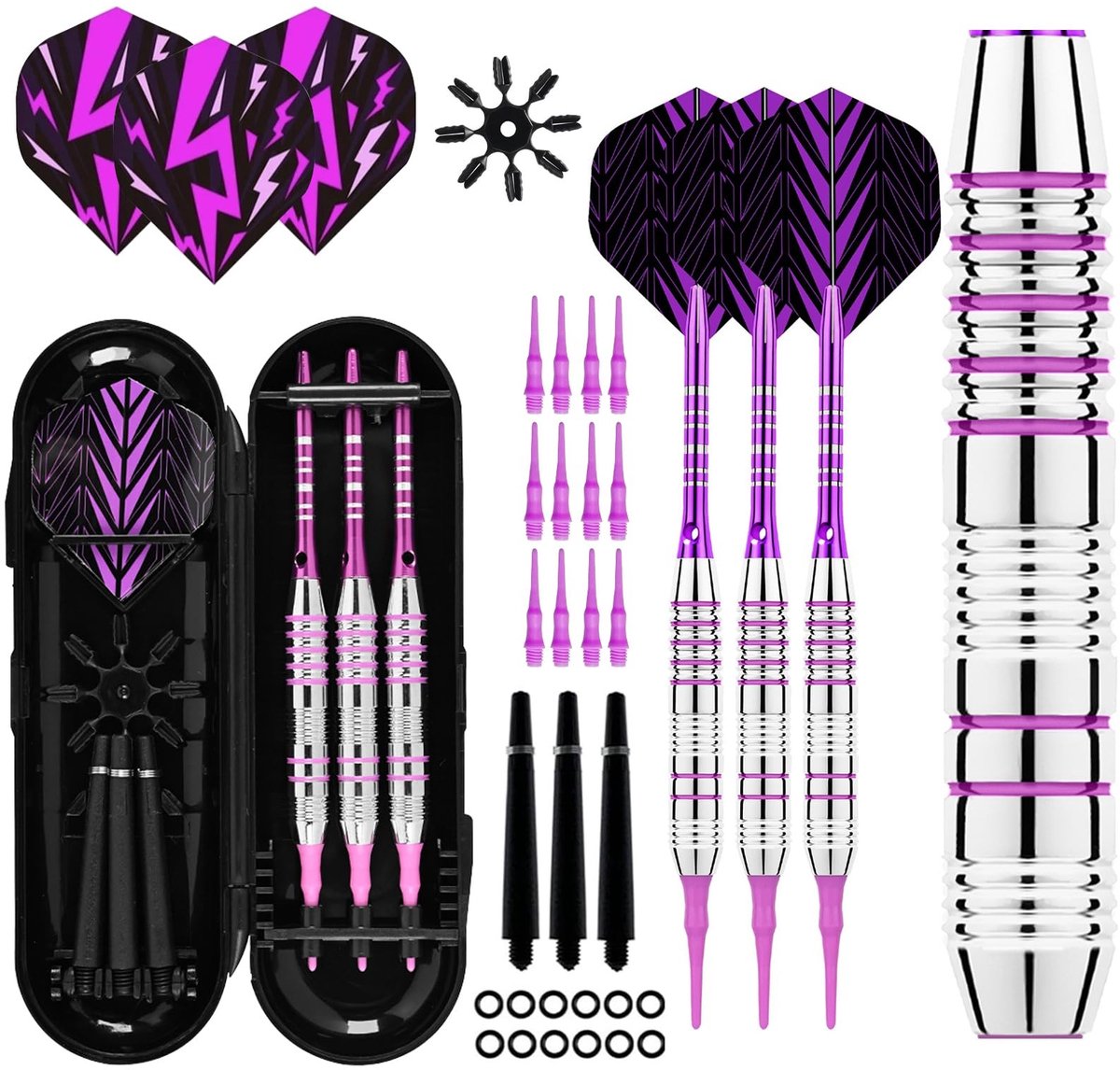 SolidKeus - Set van 3 Professionele Dartpijlen met Plastic Tips