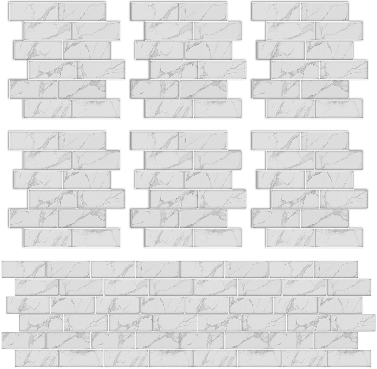 SolidKeus - Set van 10 Zelfklevende 3D Tegelstickers voor Badkamer en Keuken