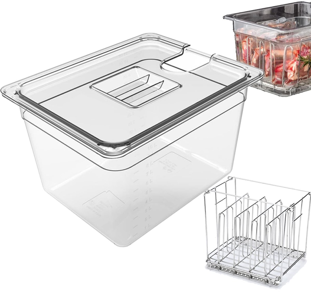 SolidKeus - Sous Vide Container met Deksel en Racket