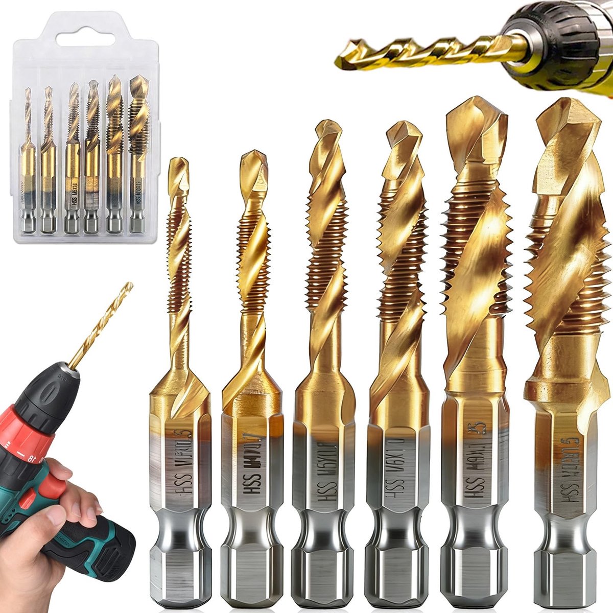 SolidKeus - Set van 6 Tapboren voor M3 tot M10