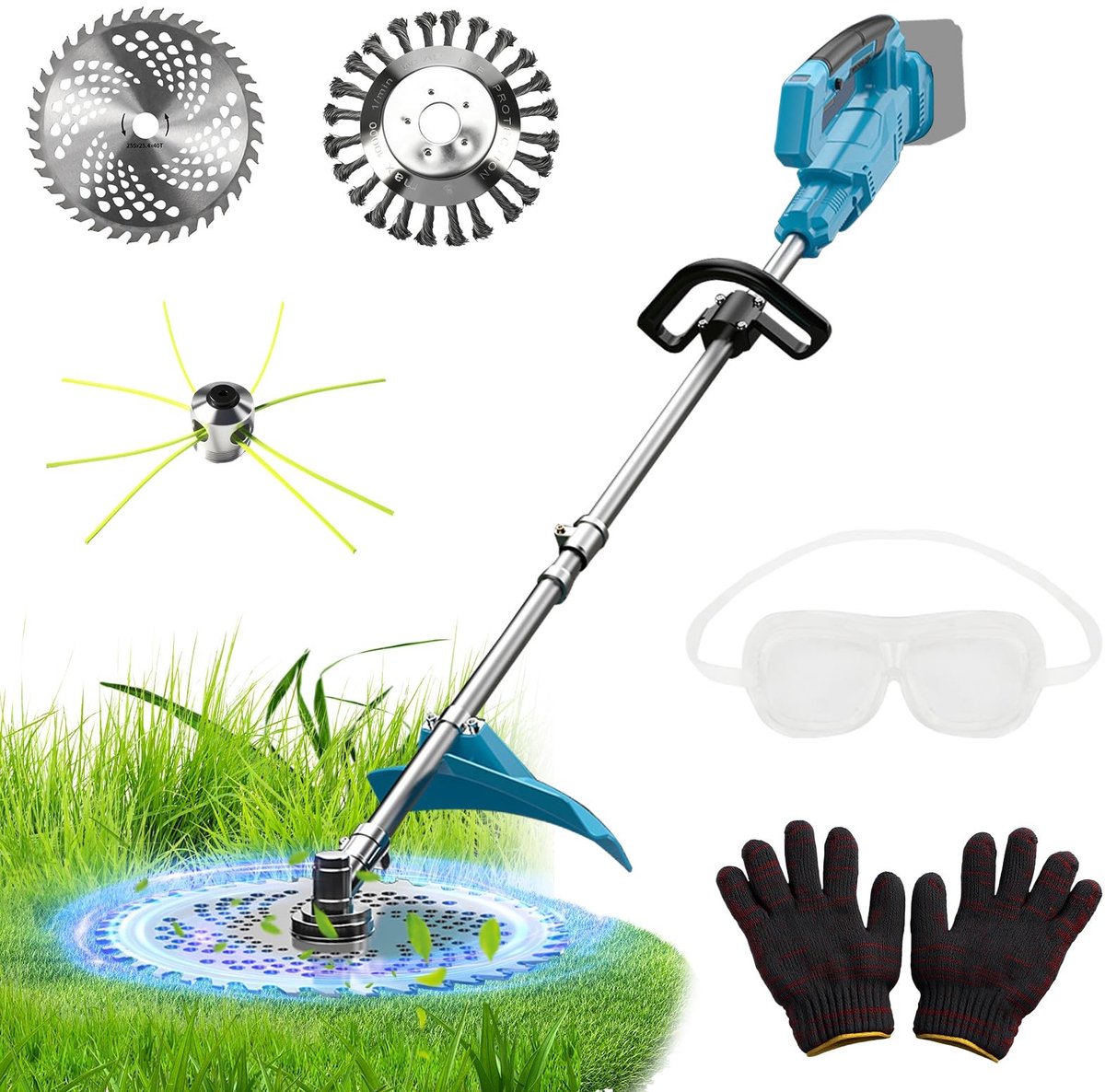 SolidKeus - Draadloze Grastrimmer met 10-Inch Snijblad en Accu Indicator