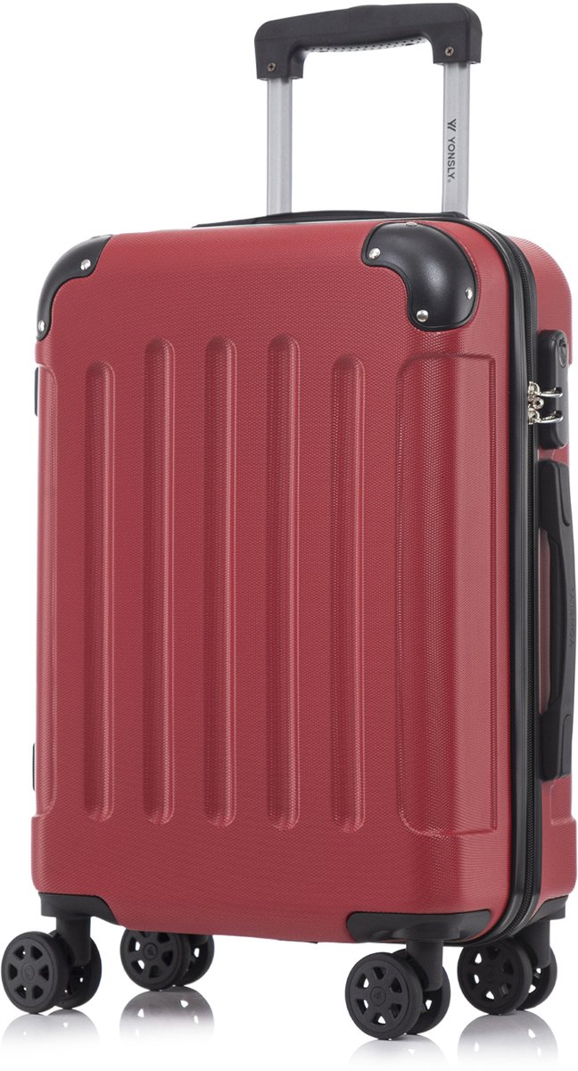 YONSLY Handbagage Koffer - 55cm - 40 L - Cijferslot- 360° Draaibare Wielen - Rood