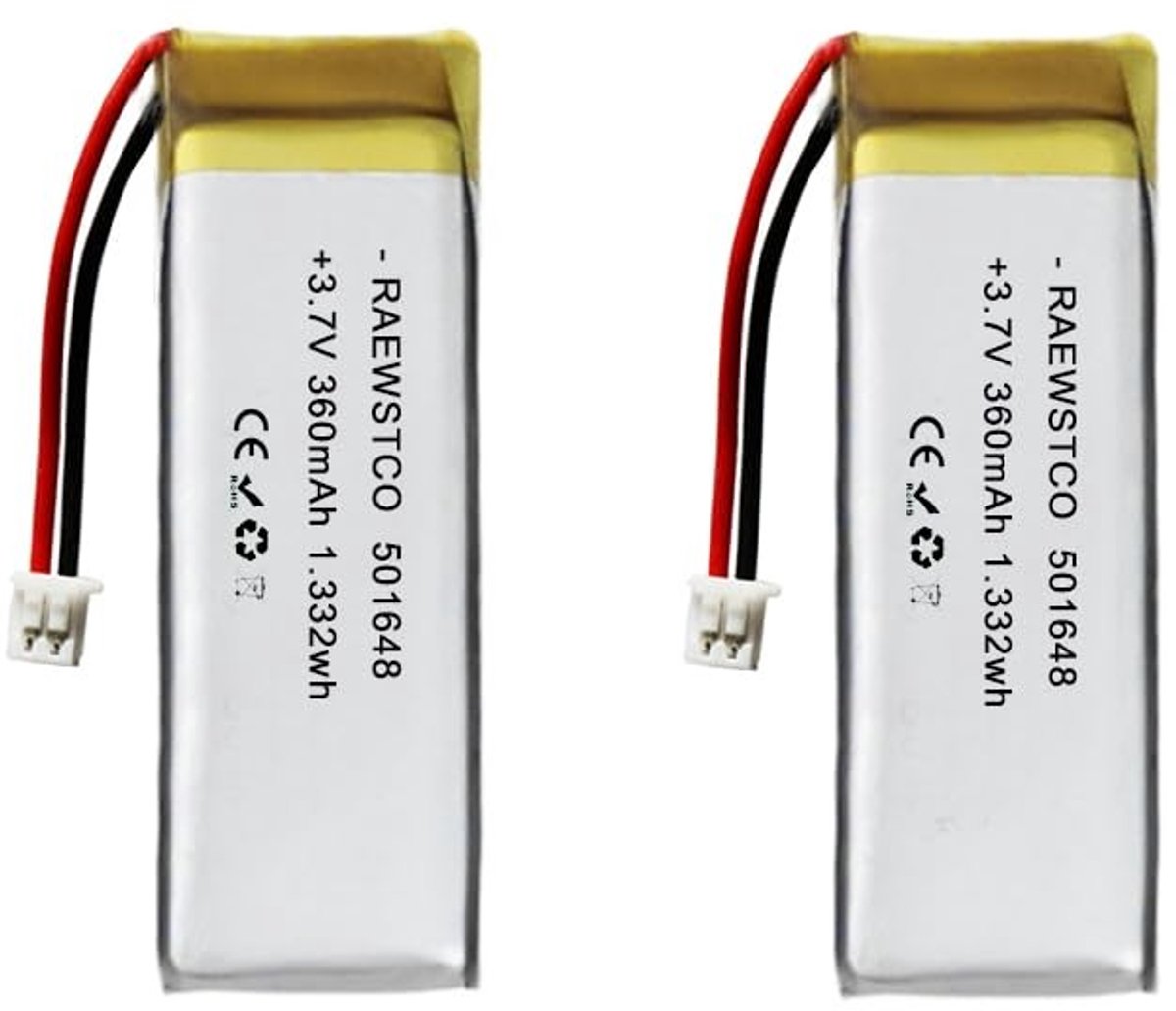 SolidKeus - 360 mAh 3,7 V Polymeer Lithiumbatterij voor Verdamper en E-reader