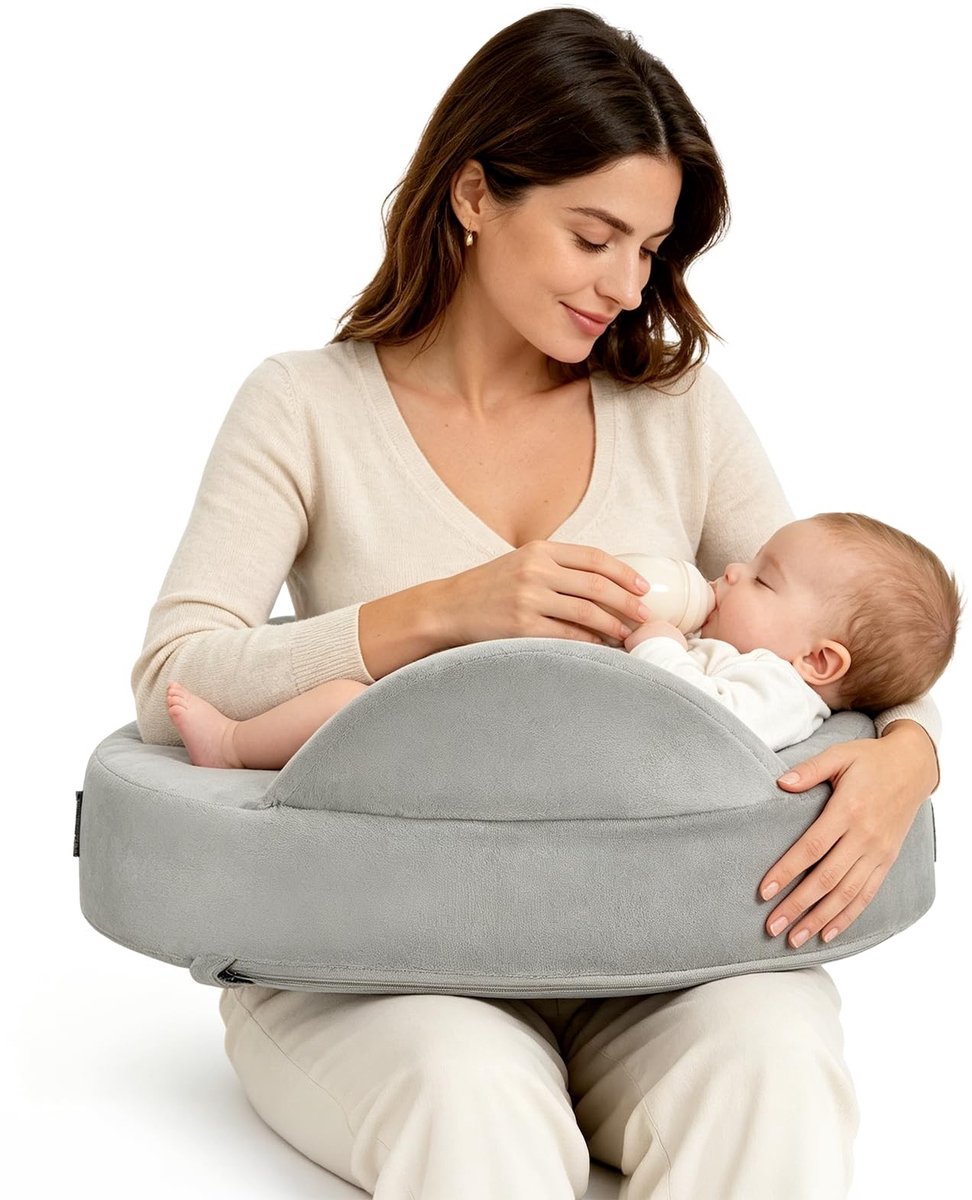 SolidKeus - Ergonomisch Voedingskussen van Geheugenfoam met Afneembare Hoes
