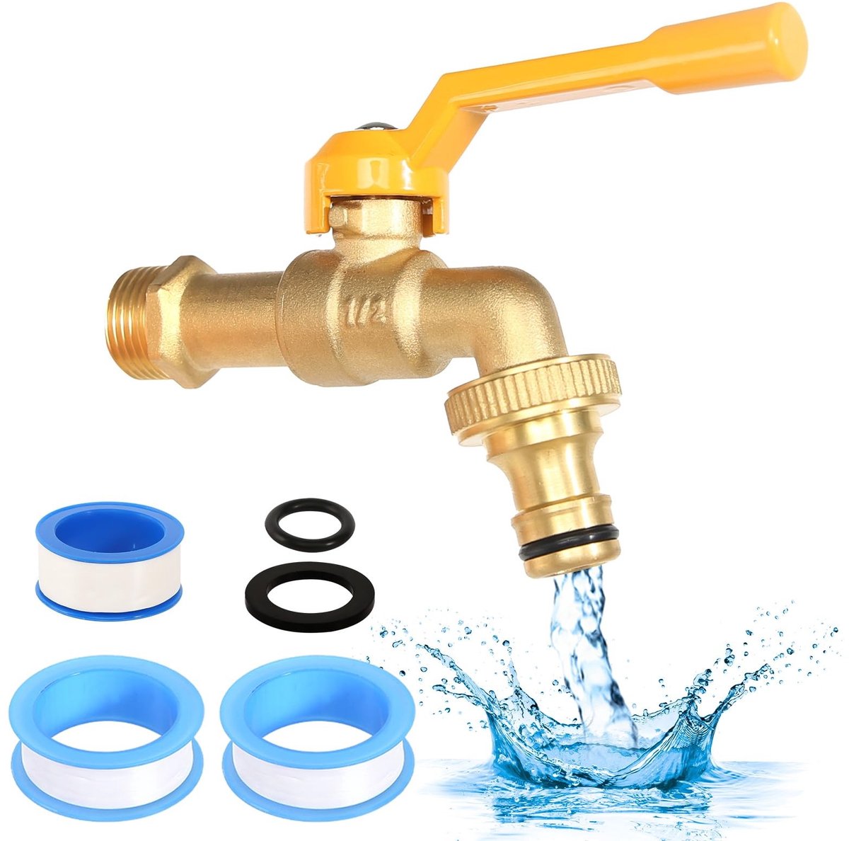 SolidKeus - 1/2 Inch Tuin Waterkraan van Messing, Vorstbestendig en Duurzaam
