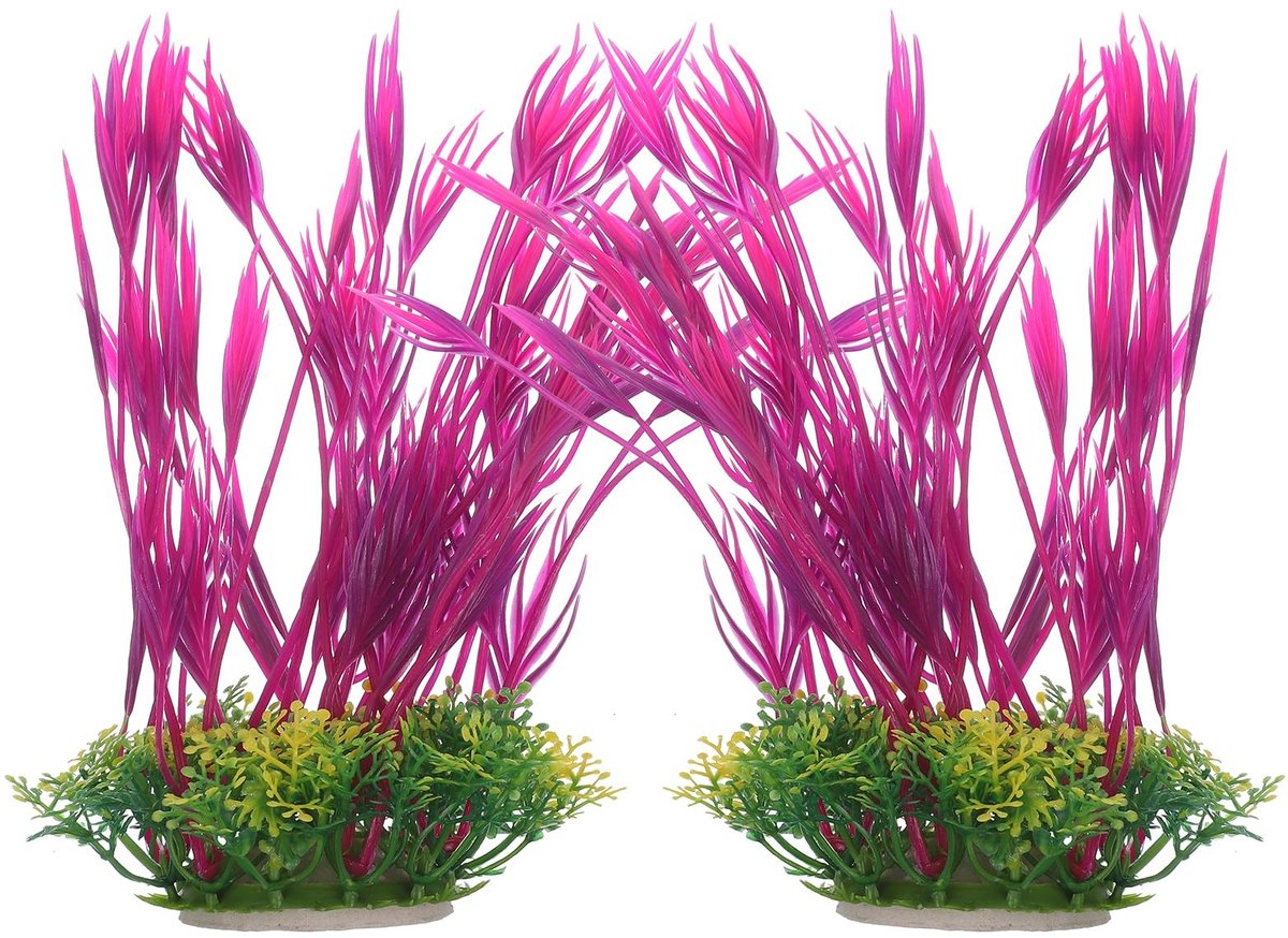 SolidKeus - 2 Stuks Duurzame Nep Aquariumplanten voor Vissenkom