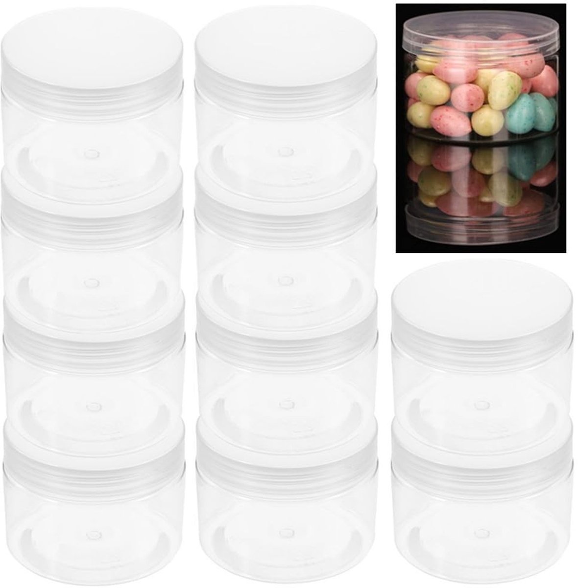 SolidKeus - Set van 10 Kleine Plastic Bewaarboxen met Deksel