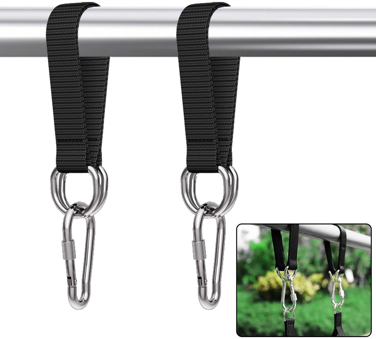 SolidKeus - Set van 2 Hammock Bevestigingsriemen met Carabiners