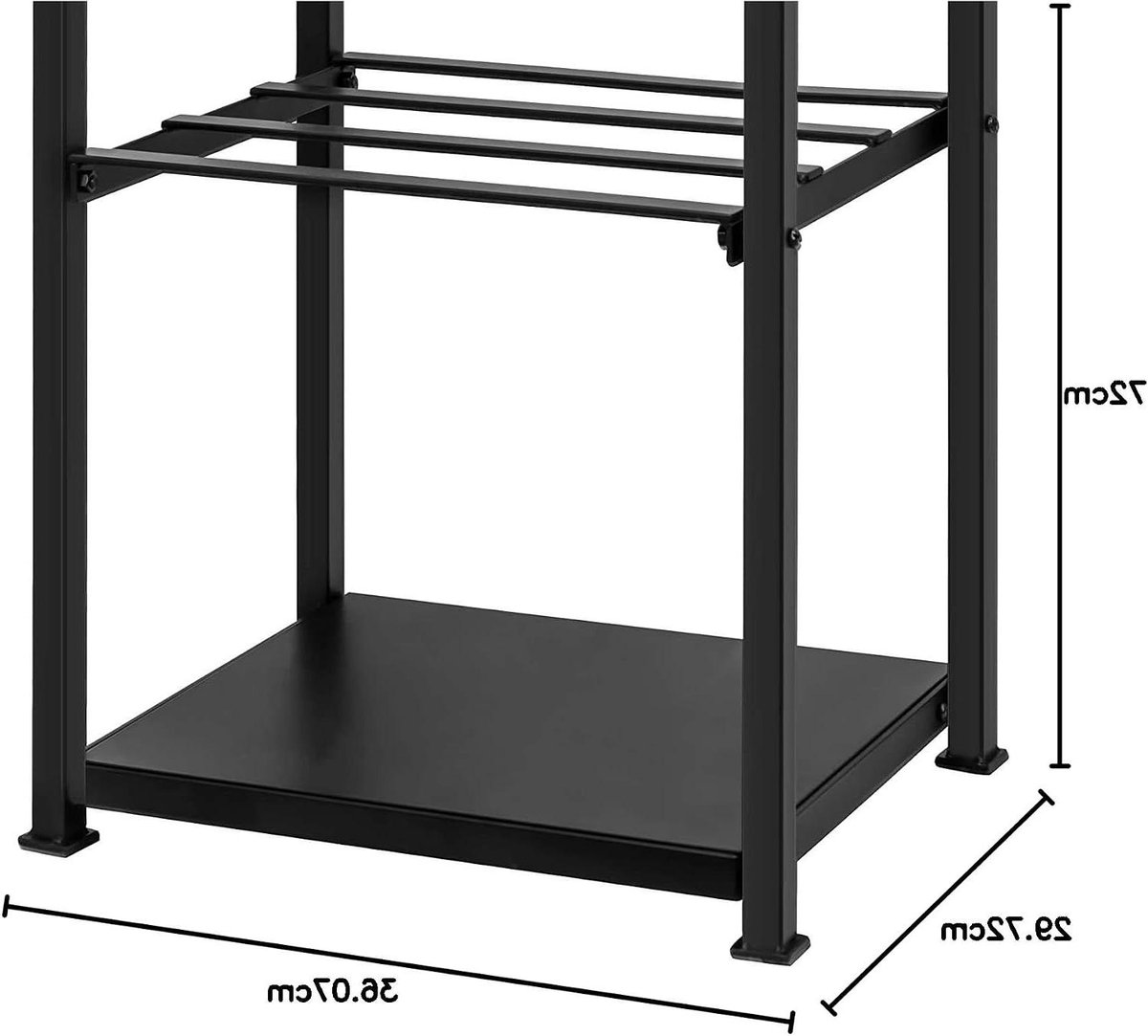 Houtrek met Gereedschap - Haardhout Opslag - Haardhout Opslag - Dubbele Laag - 72x40x30 cm - Zwart