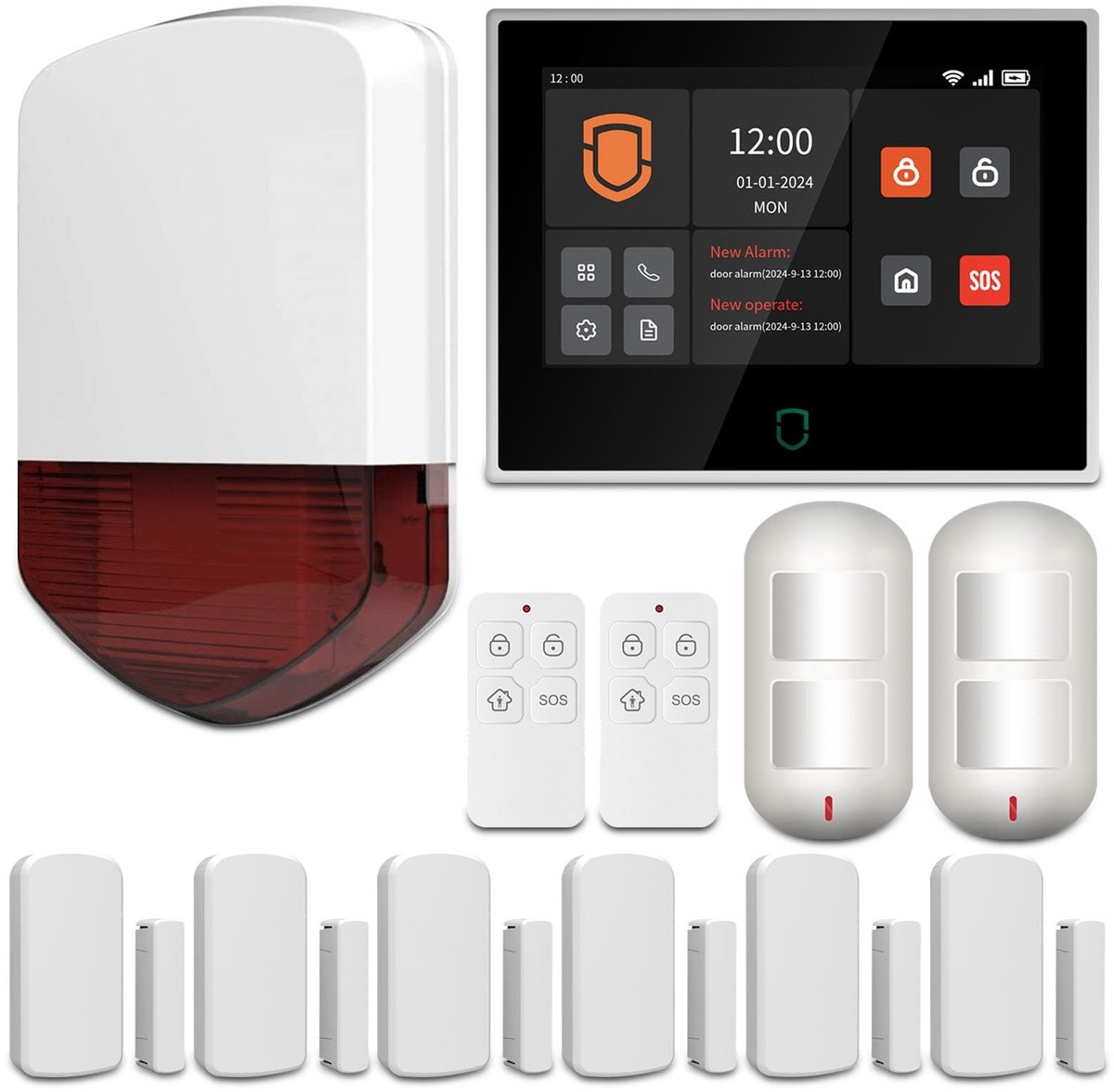 SolidKeus - Draadloos Alarm Systeem met 7 Inch Touchscreen en Bewegingssensor
