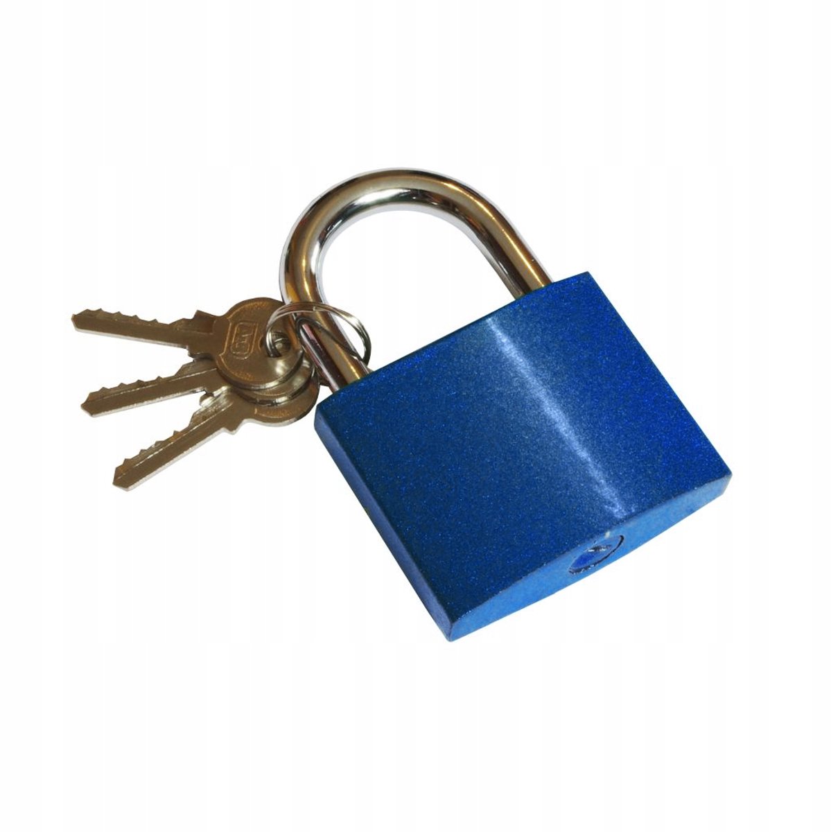Gietijzeren Hangslot AB 50 Blauw met Cilinderslot en 3 Sleutels