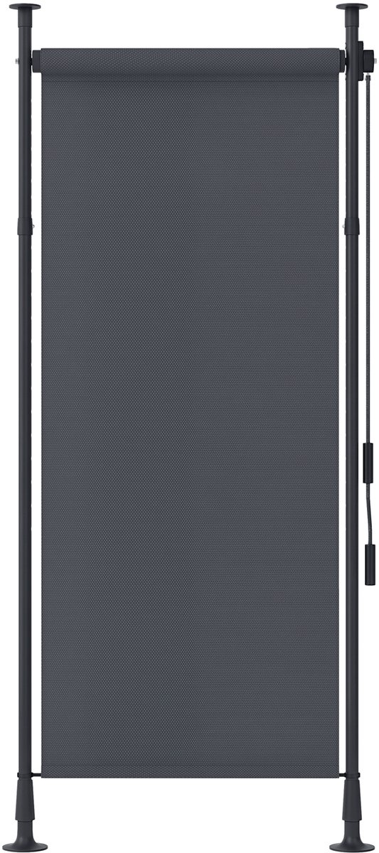 Outsunny Terrasrolgordijnen - Polyester - 120x310cm - Donkergrijs