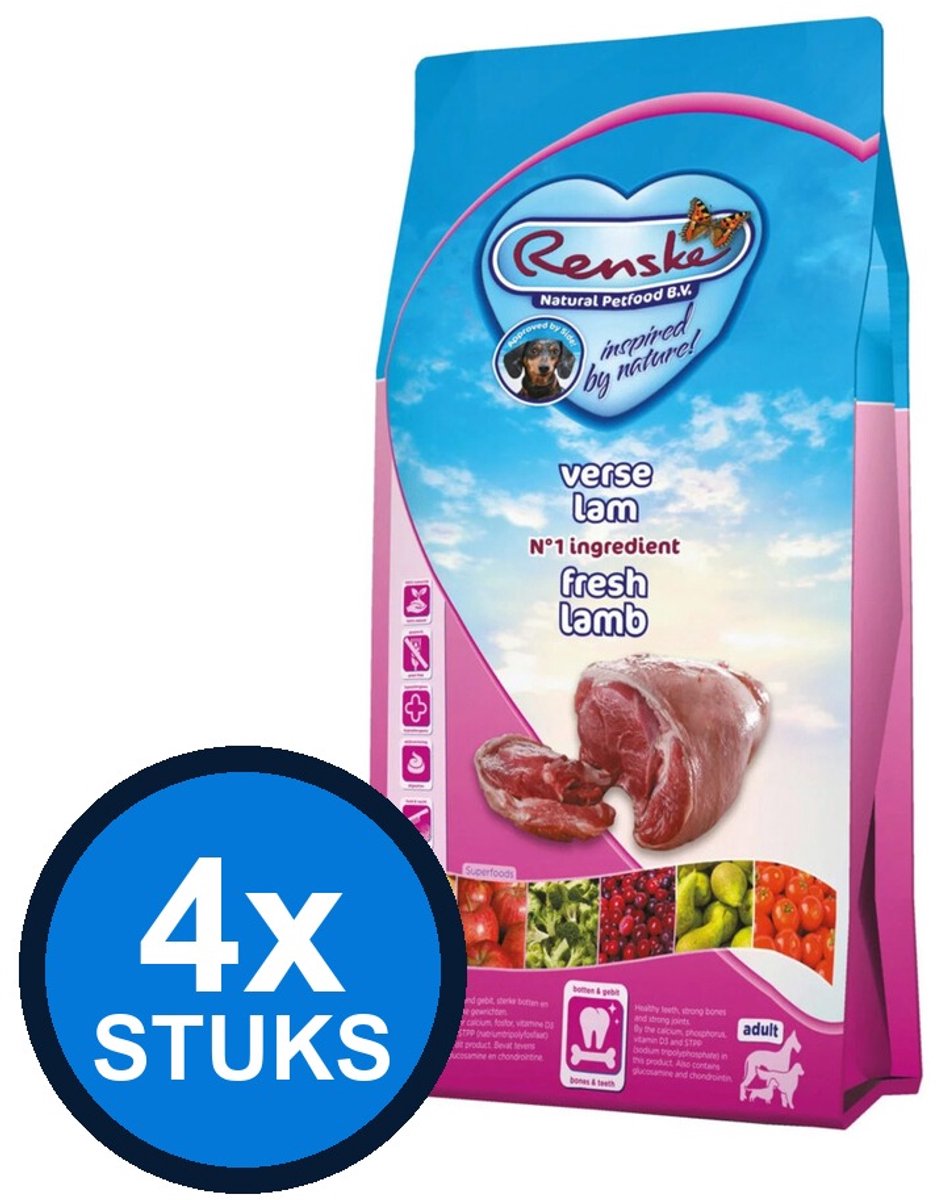 Renske Renske Super Premium droog hond adult lam graanvrij 2kg
