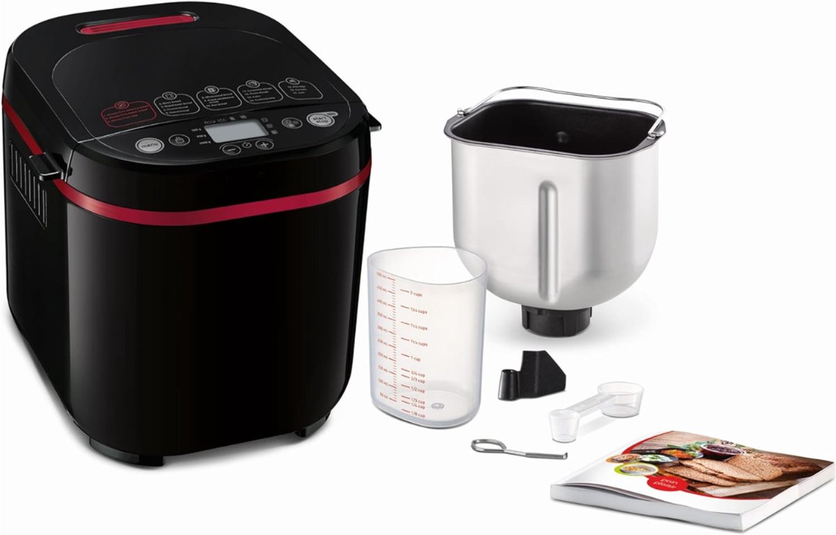 Lìon® Broodbakmachine - 1kg Broodbakmachine - Broodbakmachine met 17 Programma's - Zwart - 29cm x 31cm x 29cm