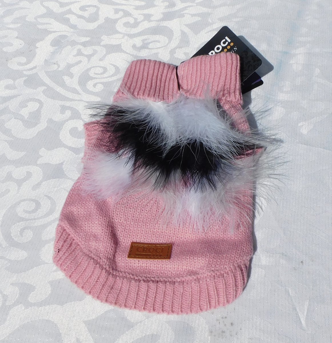 Hondentrui Croci - Roze/Wit Met Opening - 25 Cm, Geschikt Voor Kleine Honden