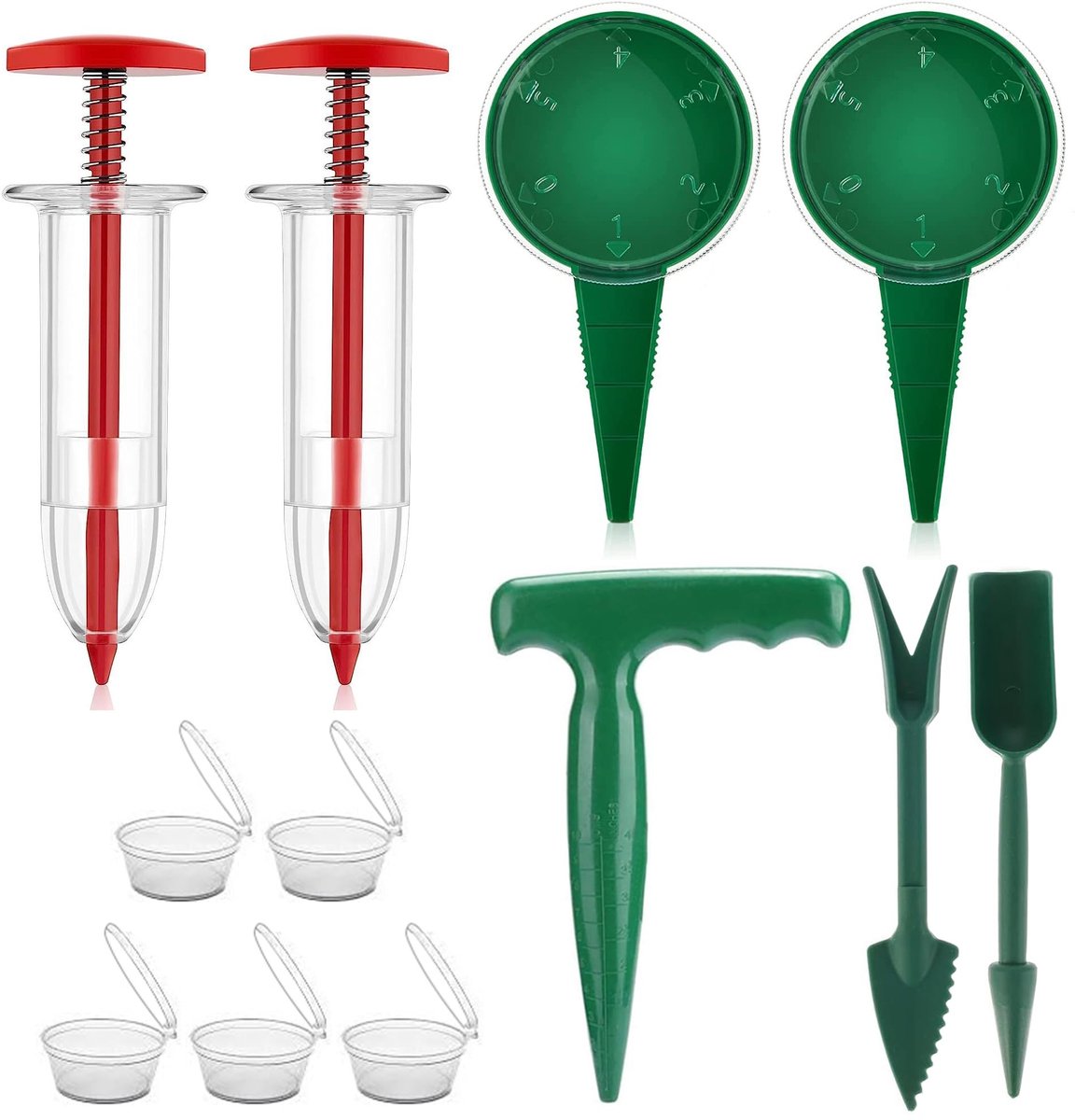 Elzusha - Zaadstrooierset en Mini Tuingereedschap - 12 Delen - Groen