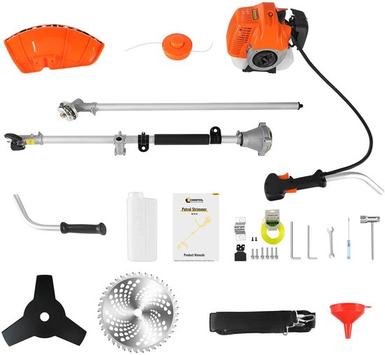 Archi Benzine Bosmaaier - Grastrimmer - Onkruidborstel - 52cc - 2500W - 2-Takt - 11.000 RPM - Met Zaagblad, Mes & Trimdraad - 3-in-1 — afbeelding 5