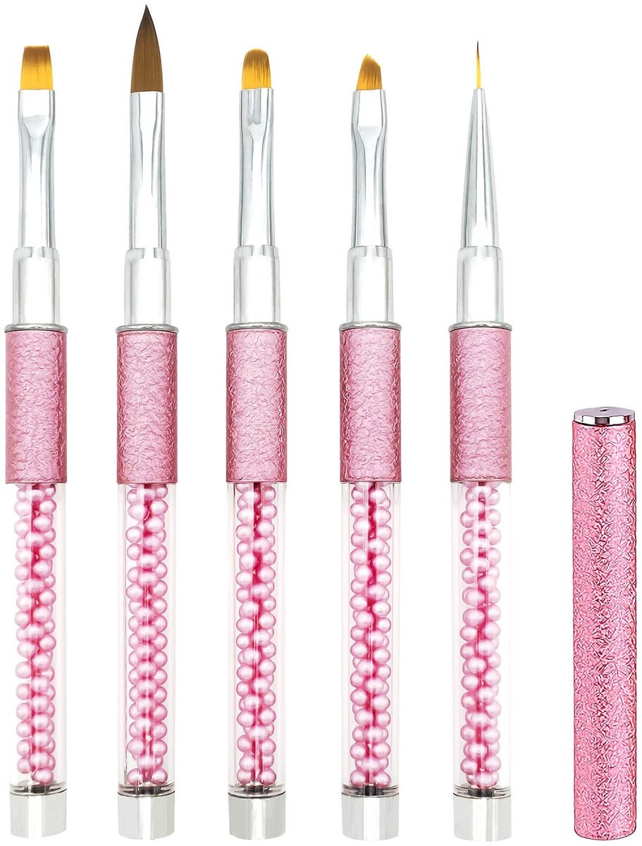 SolidKeus - Set van 5 Nail Art Pens met Deksel voor Gel Polish