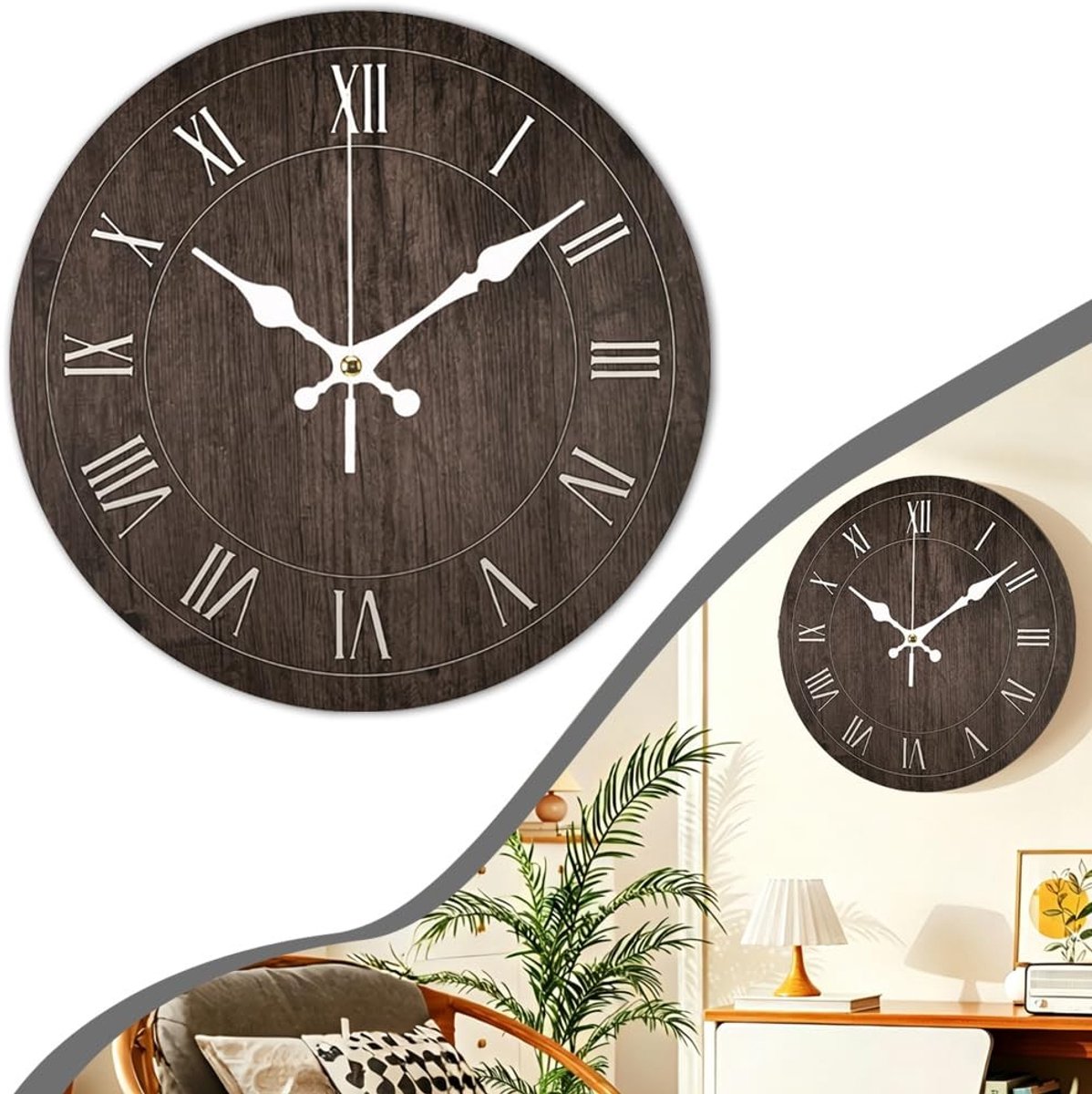 SolidKeus - Moderne Stille Wandklok met Kwartsuurwerk
