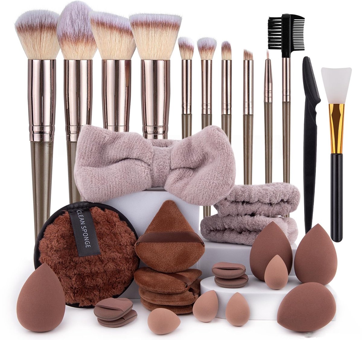 SolidKeus - 32 Stuks Professionele Make-up Borstel Set voor Reizen
