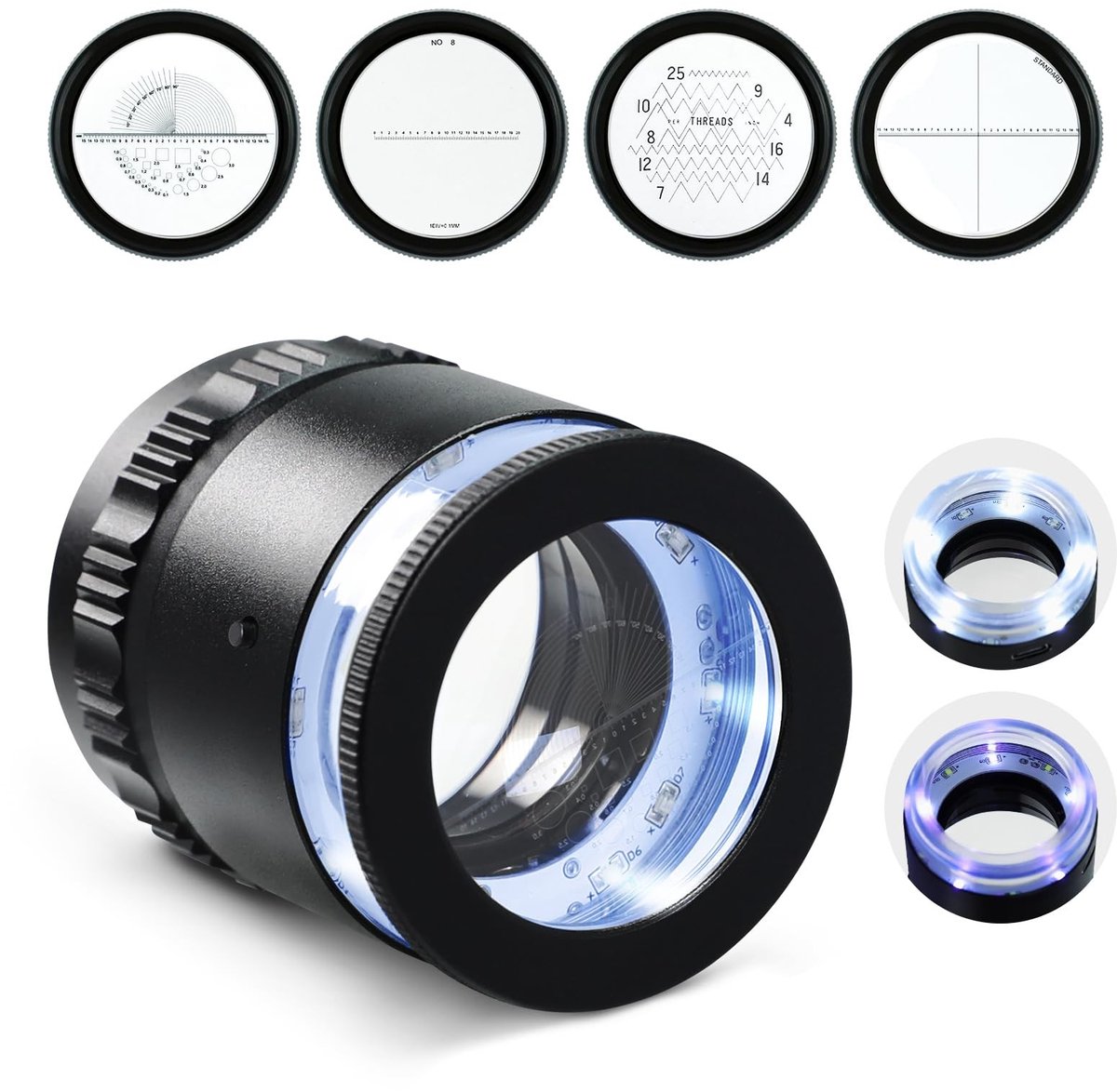 SolidKeus - Oplaadbaar LED-Vergrootglas met UV-Licht en 10x Vergroting