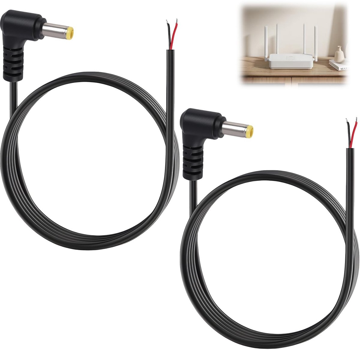 SolidKeus - Set van 2 DC Power Pigtail Kabels met Open Uiteinde