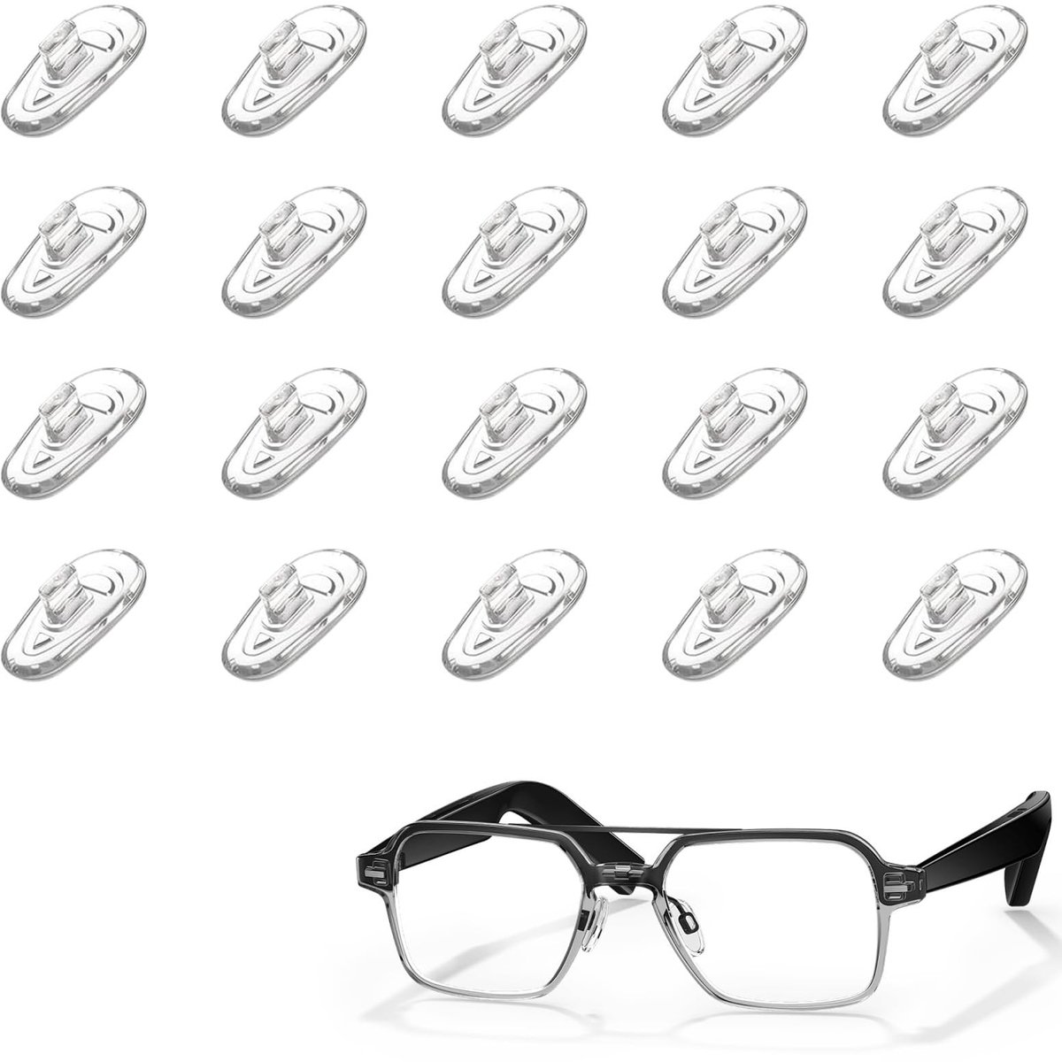 SolidKeus - Set van 20 Siliconen Neuspads voor Brillen