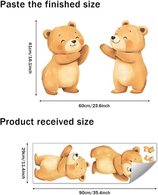 SolidKeus - Schattige Beer Muurstickers voor de Kinderkamer — afbeelding 4