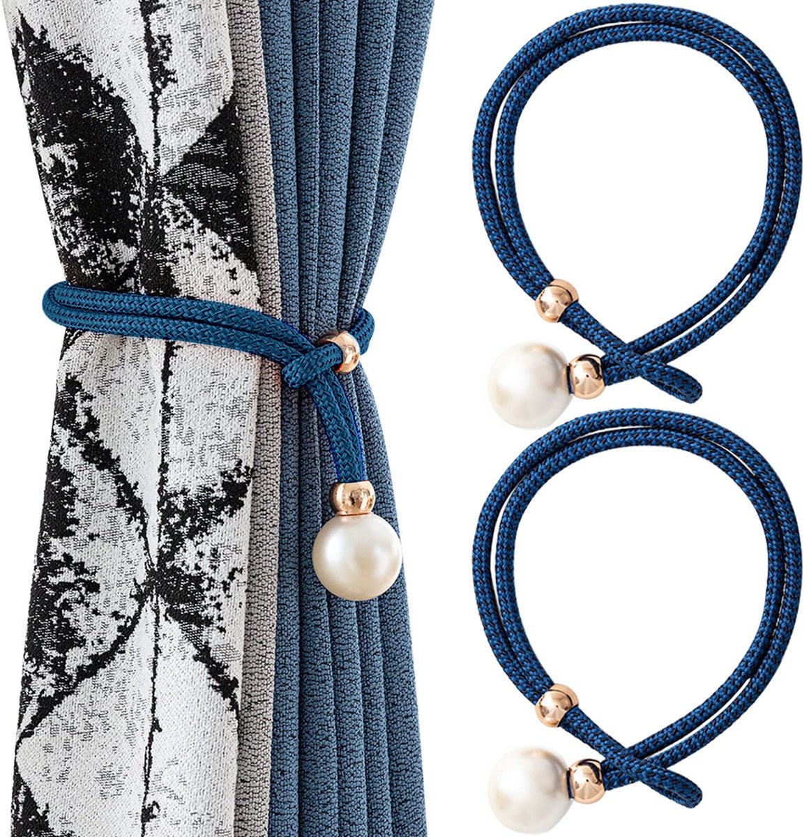 SolidKeus - Decoratieve Gordijn Tiebacks met Parels 2 Stuks