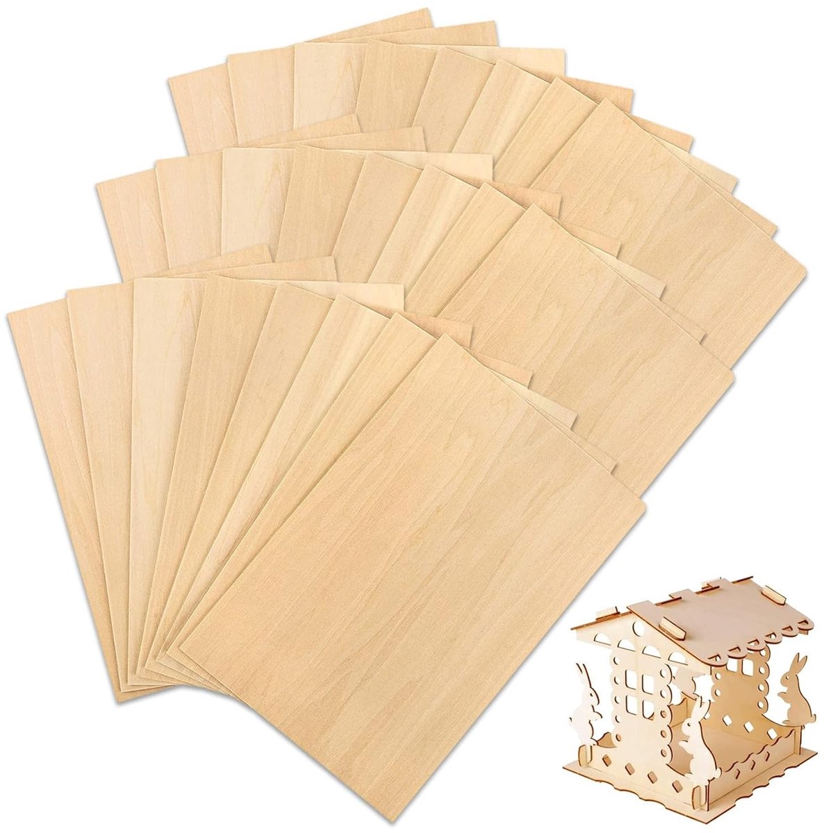 Veelzijdige Plywood Platen 20x10x0.3cm voor DIY Houtbewerking, Laserbewerking en Modelbouw