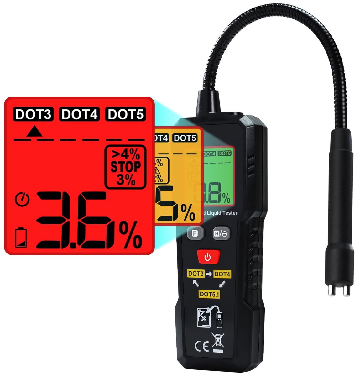 SolidKeus - Brake Fluid Moisture Tester met LED Indicator en Alarm