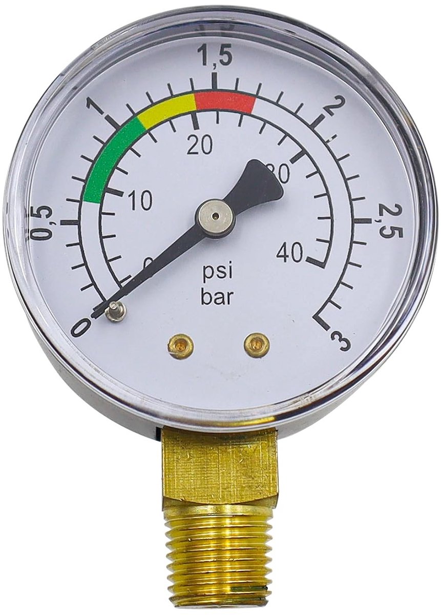 SolidKeus - Waterdrukmeter 1/4 Inch voor Zwembaden