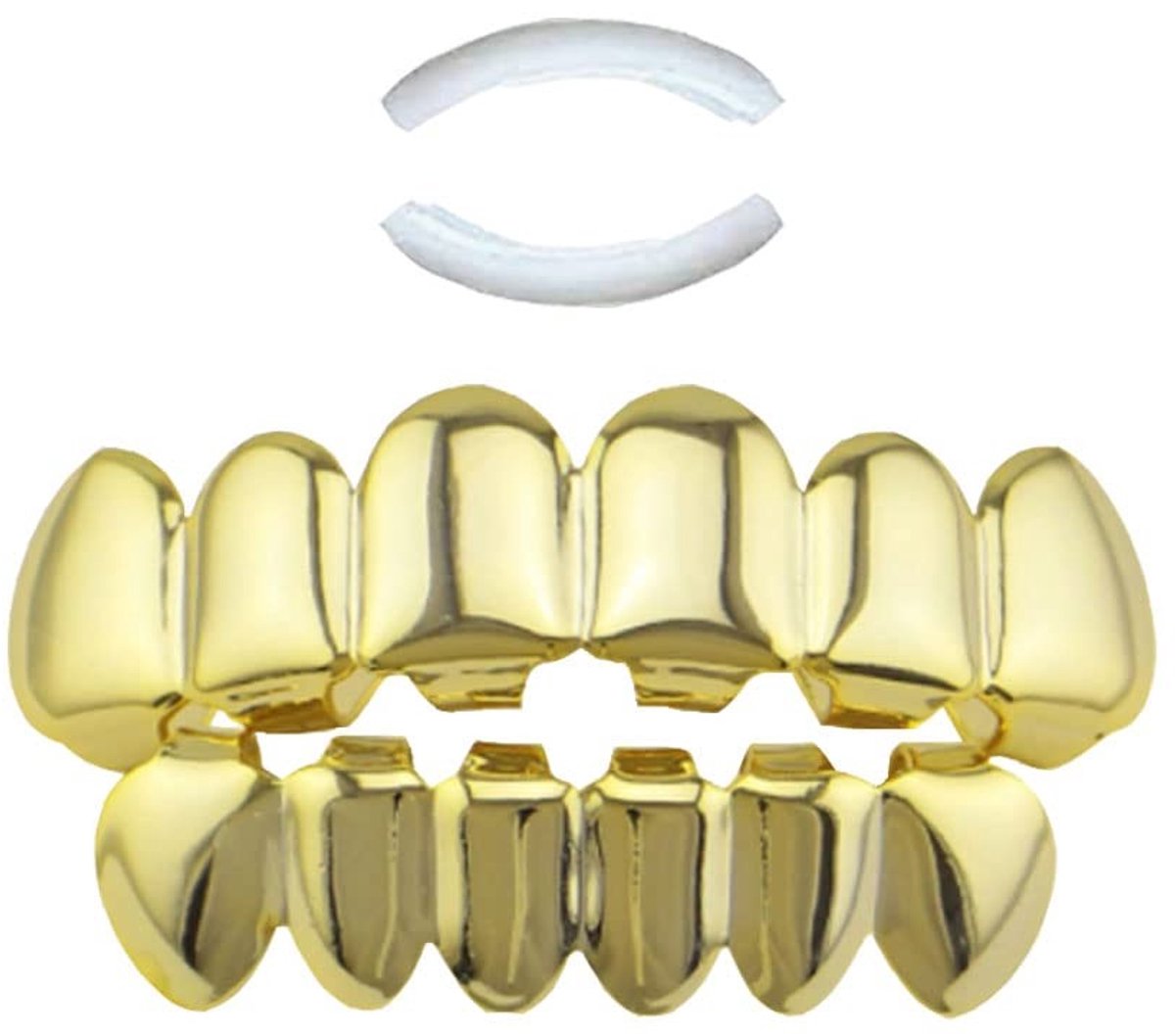 SolidKeus - Gouden Hip-hop Tanden Grill Set voor Feesten en Rollenspellen