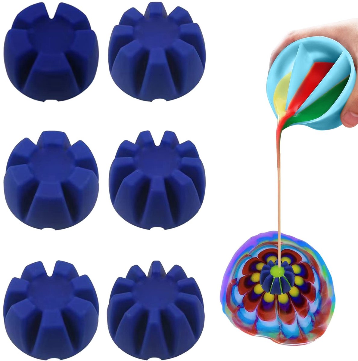 SolidKeus - Set van 6 Silicone Gietbekers voor Creatieve Projecten