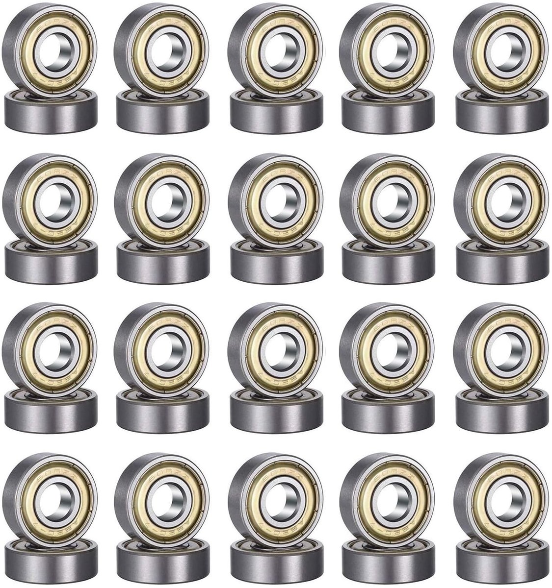 Omgoods - Set van 40 Miniatuur Kogellagers 608 ZZ voor Skateboards