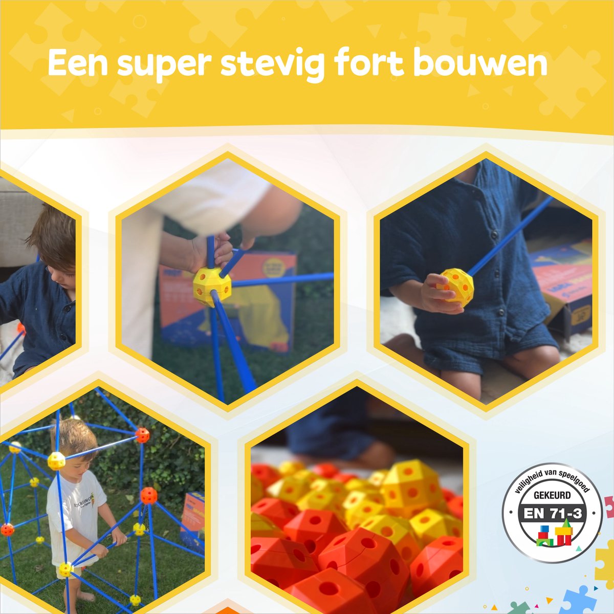 Fort Bouwpakket XXL met 313 Onderdelen + Kleden & Knijpers - Incl. Opbergzak & E-book - Speeltent - Educatief Speelgoed - Bouwspeelgoed - Hut Bouwen — afbeelding 7