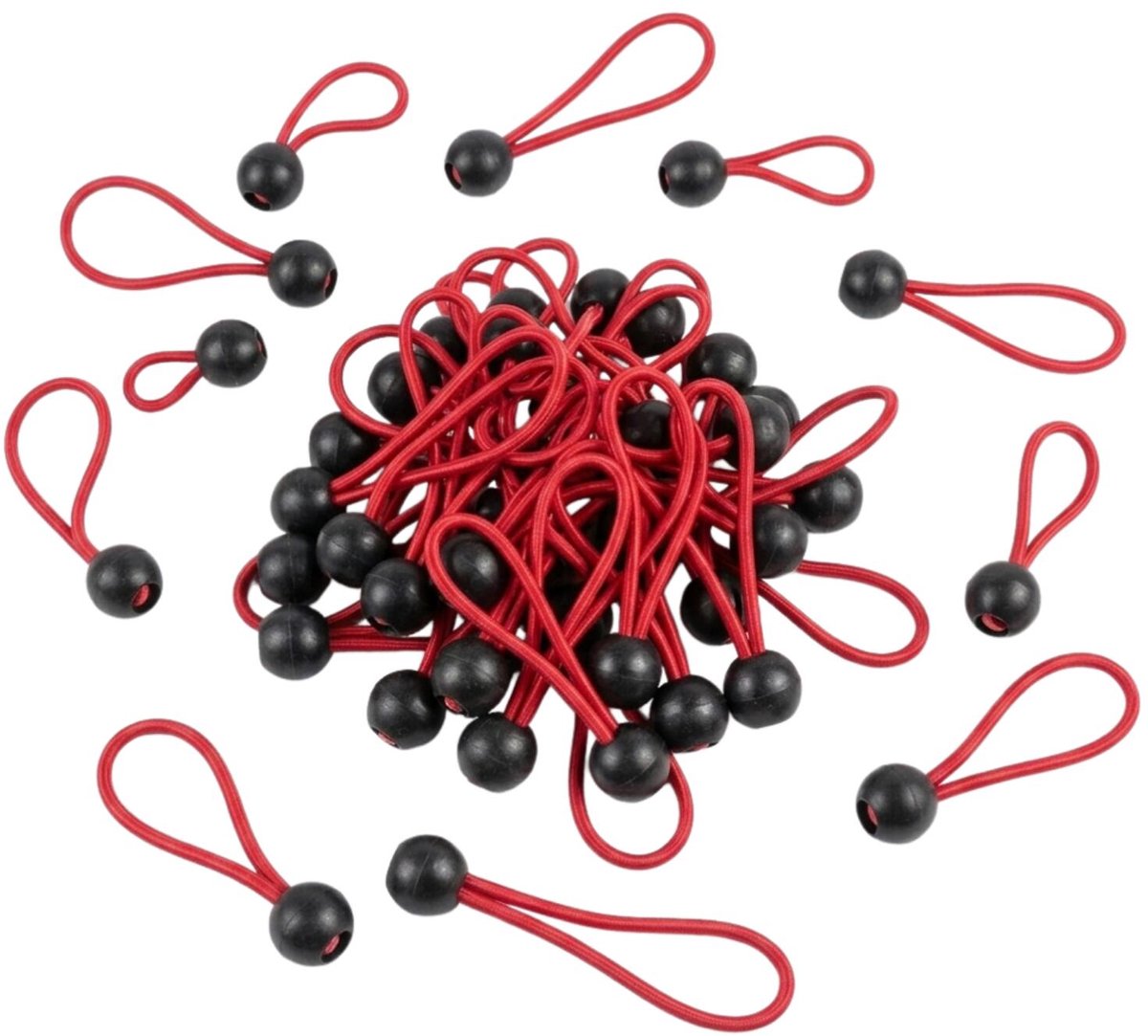 Cogex Spanelastieken met ballen - 30x stuks - kunststof / nylon - voor dekzeil en transport