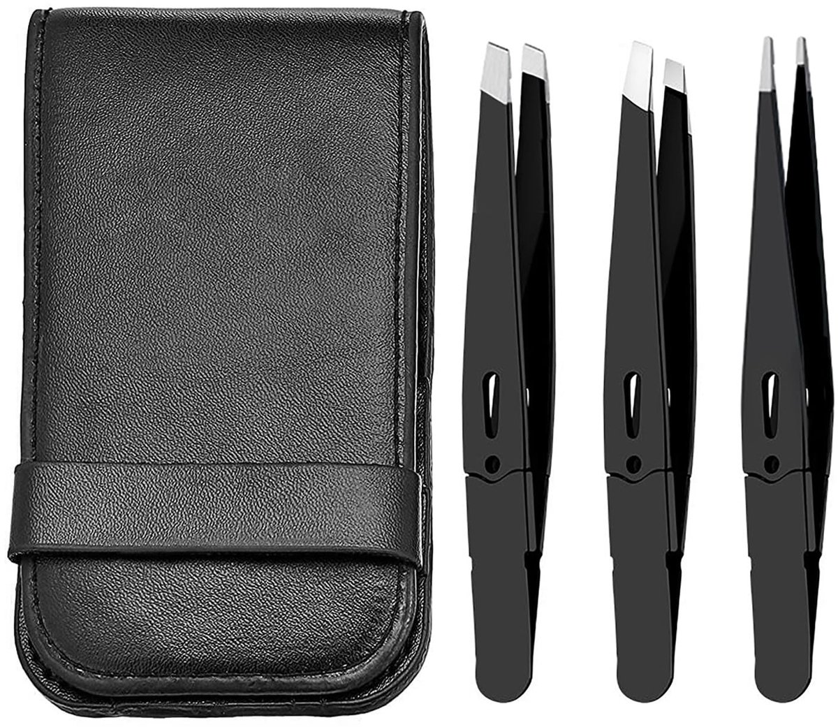 Omgoods - Set van 3 Professionele Pincetten met Verschillende Vormen