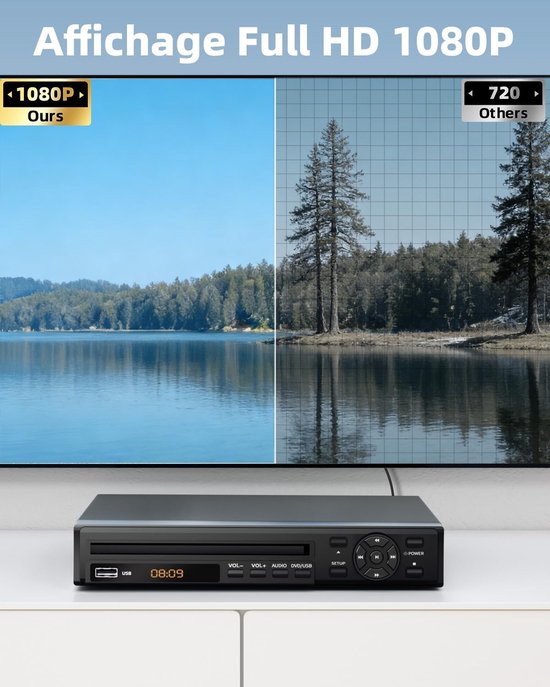 DVD-speler voor TV - HD Mediaspeler - Films Kijken - Regiovrij Afspelen - 1080p HD - Zwart — afbeelding 4