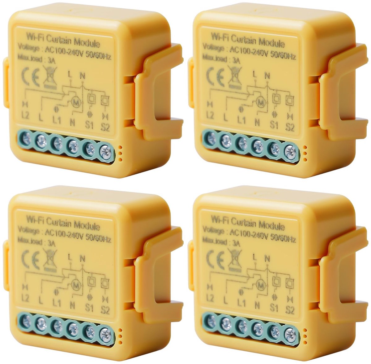 Omgoods - Set van 4 WiFi Roller Shutter Schakelaars voor Slimme Huizen